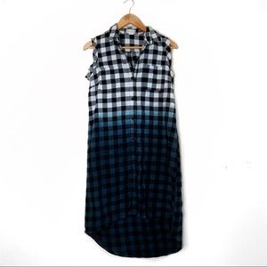 Altar’d State plaid hi low ombré dress